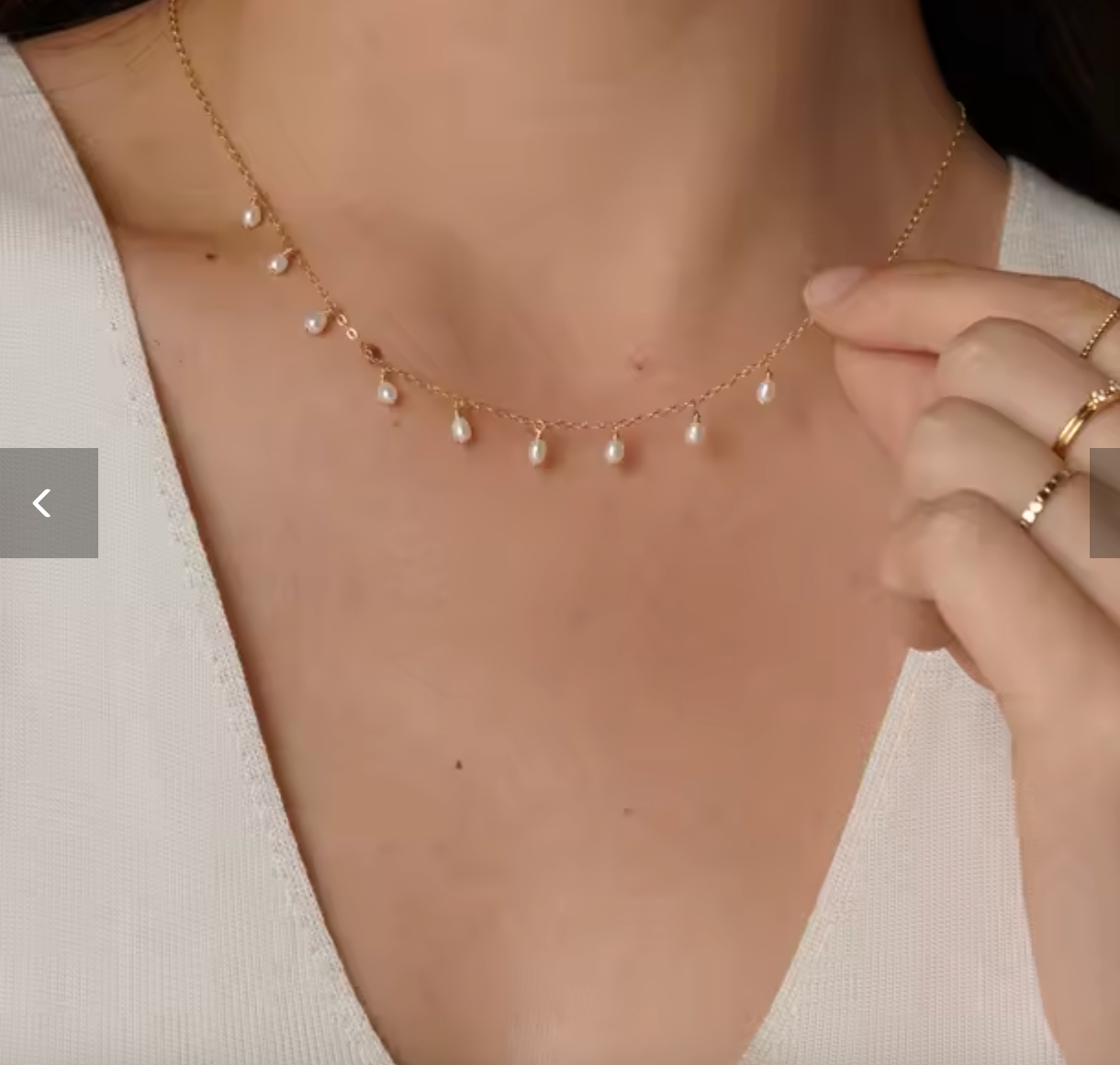 14K Gold Filled Natural Pearl Choker Necklace