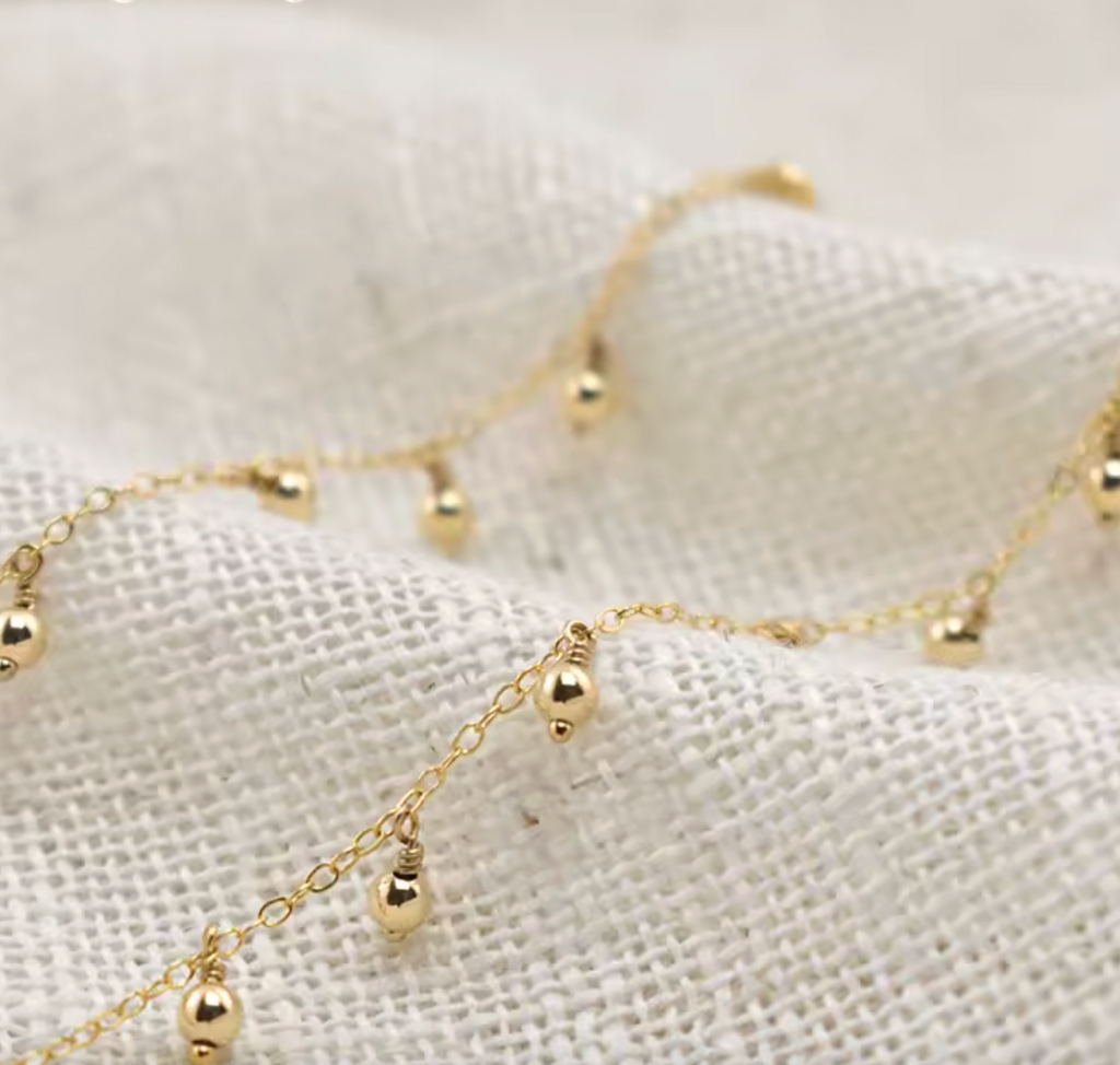 14K Gold Filled Beaded Choker Necklace