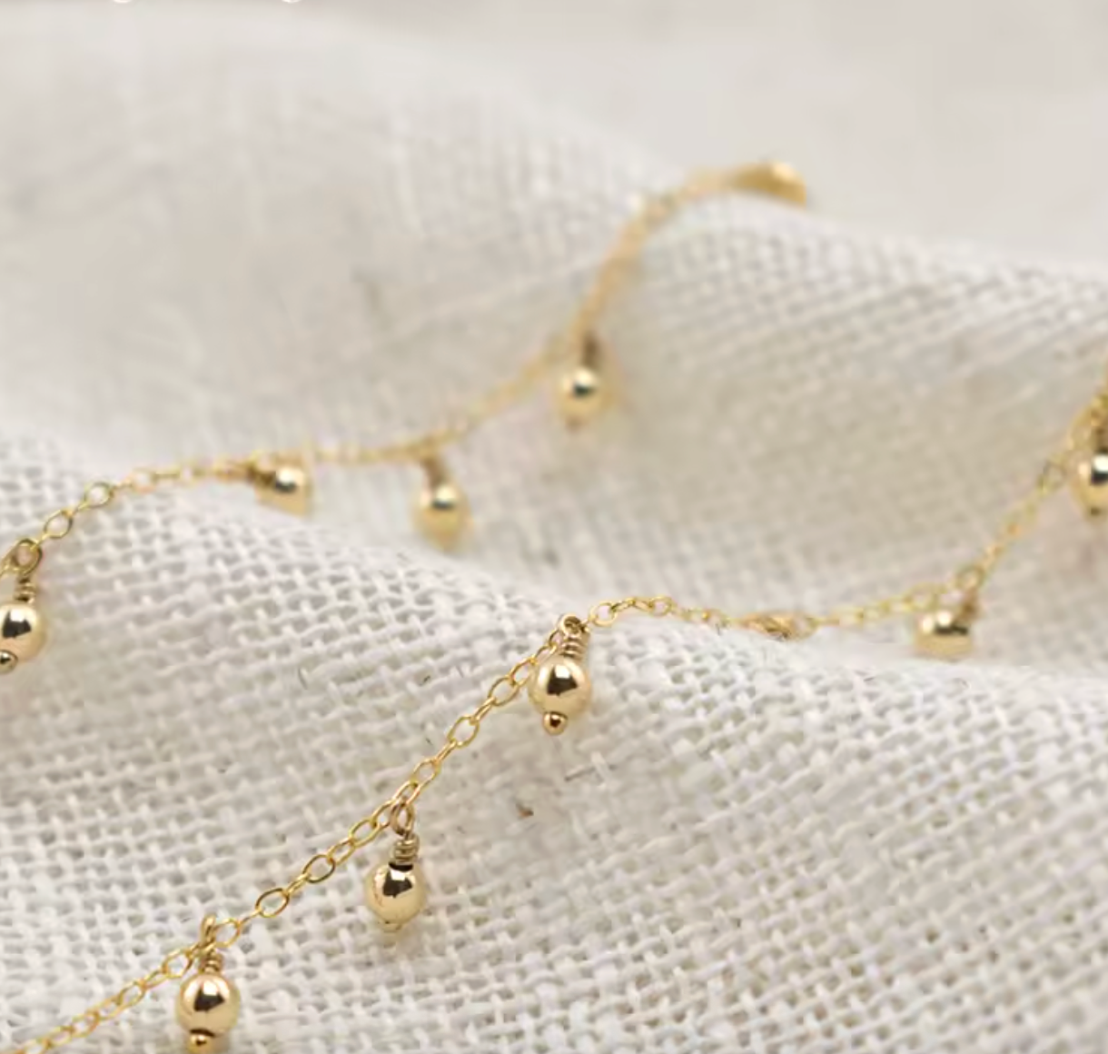 14K Gold Filled Beaded Choker Necklace
