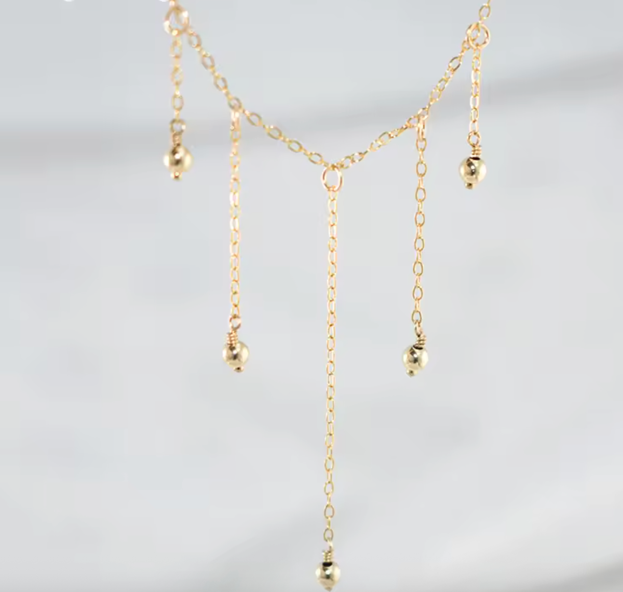 14K Gold Filled Beaded Choker Necklace