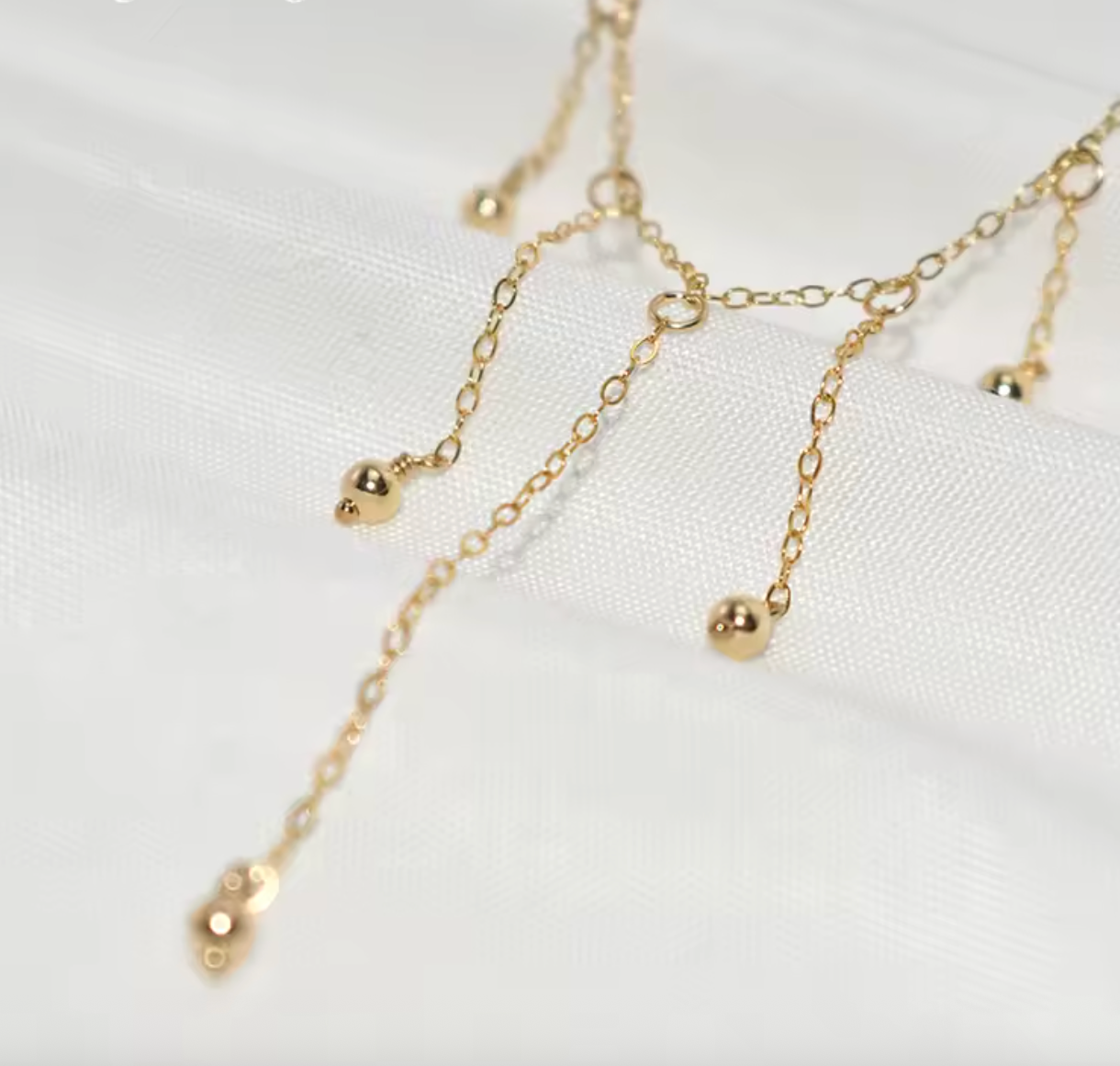 14K Gold Filled Beaded Choker Necklace